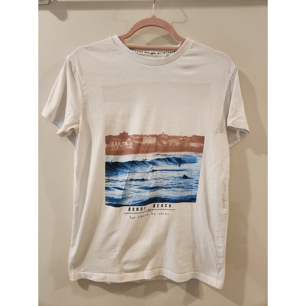 Between The Flags‎ Graphic Print Cotton T-Shirt Bondi Beach Australia X Small